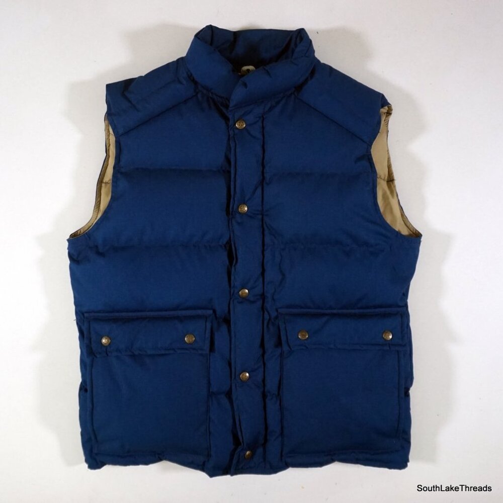 Vintage Eddie Bauer Puffer Goose Down Vest Jacket Large Soft Shell Canadian Made